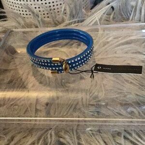 Marc by Marc Jacobs Blue Wrap Bracelet with Crystal Accents